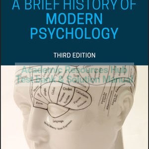 Solution Manual For A Brief History of Modern Psychology 3rd Edition By Ludy T. Benjamin Jr., ISBN 9781119493235