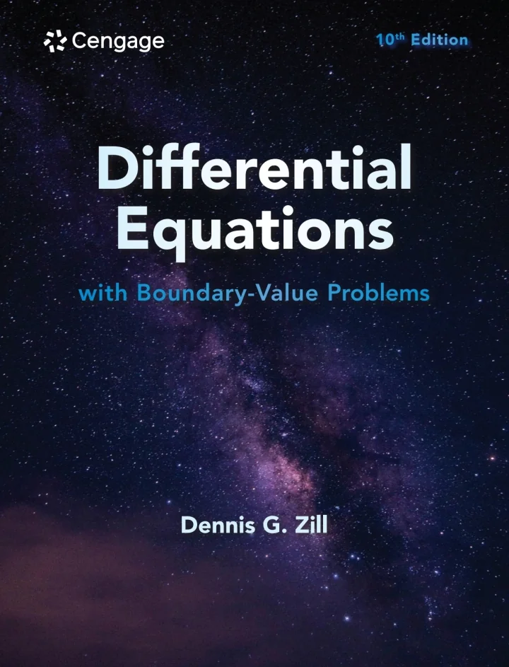 Differential Equations with Boundary-Value Problems, 10th Edition Dennis G. Zill Test bank